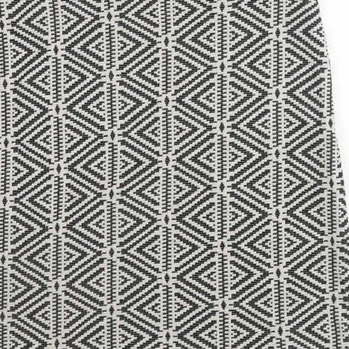 Dorothy Perkins Womens Black Geometric Cotton A-Line Skirt Size 10