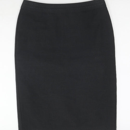 Marks and Spencer Womens Grey Polyester A-Line Skirt Size 8 Zip