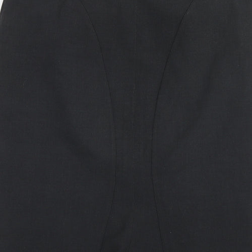 Marks and Spencer Womens Grey Polyester A-Line Skirt Size 8 Zip