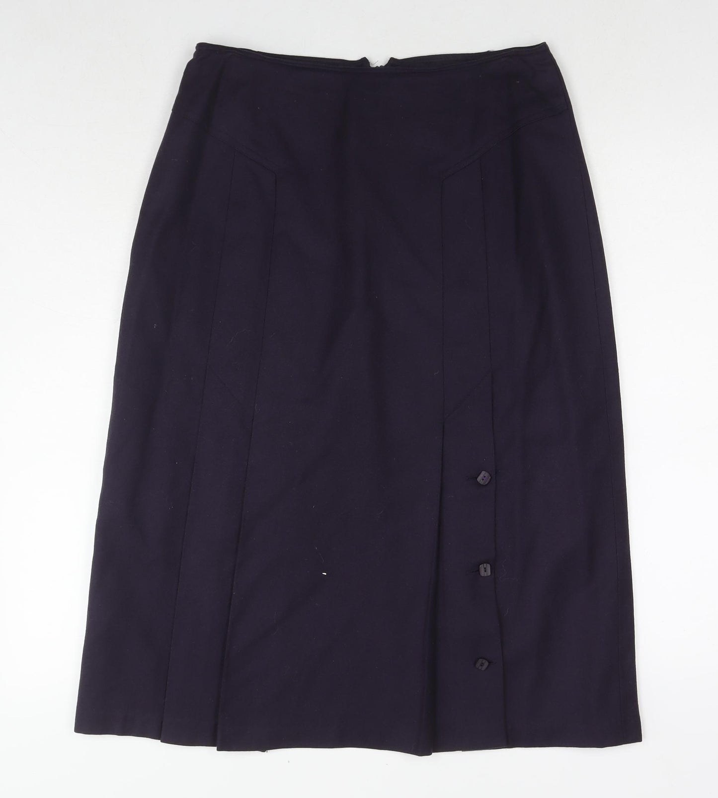 Jacques Vert Womens Purple Wool A-Line Skirt Size 14 Zip