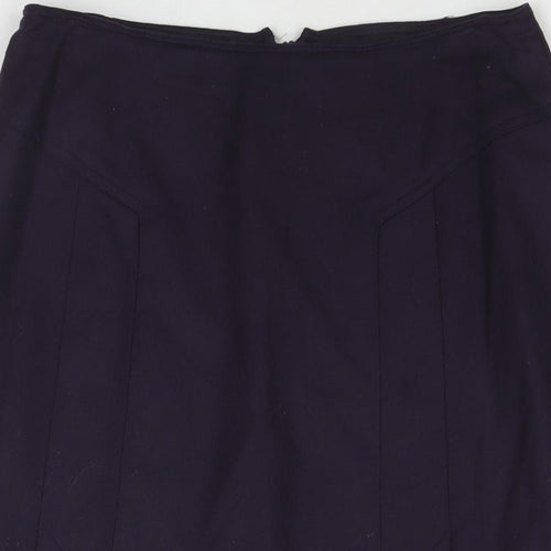 Jacques Vert Womens Purple Wool A-Line Skirt Size 14 Zip