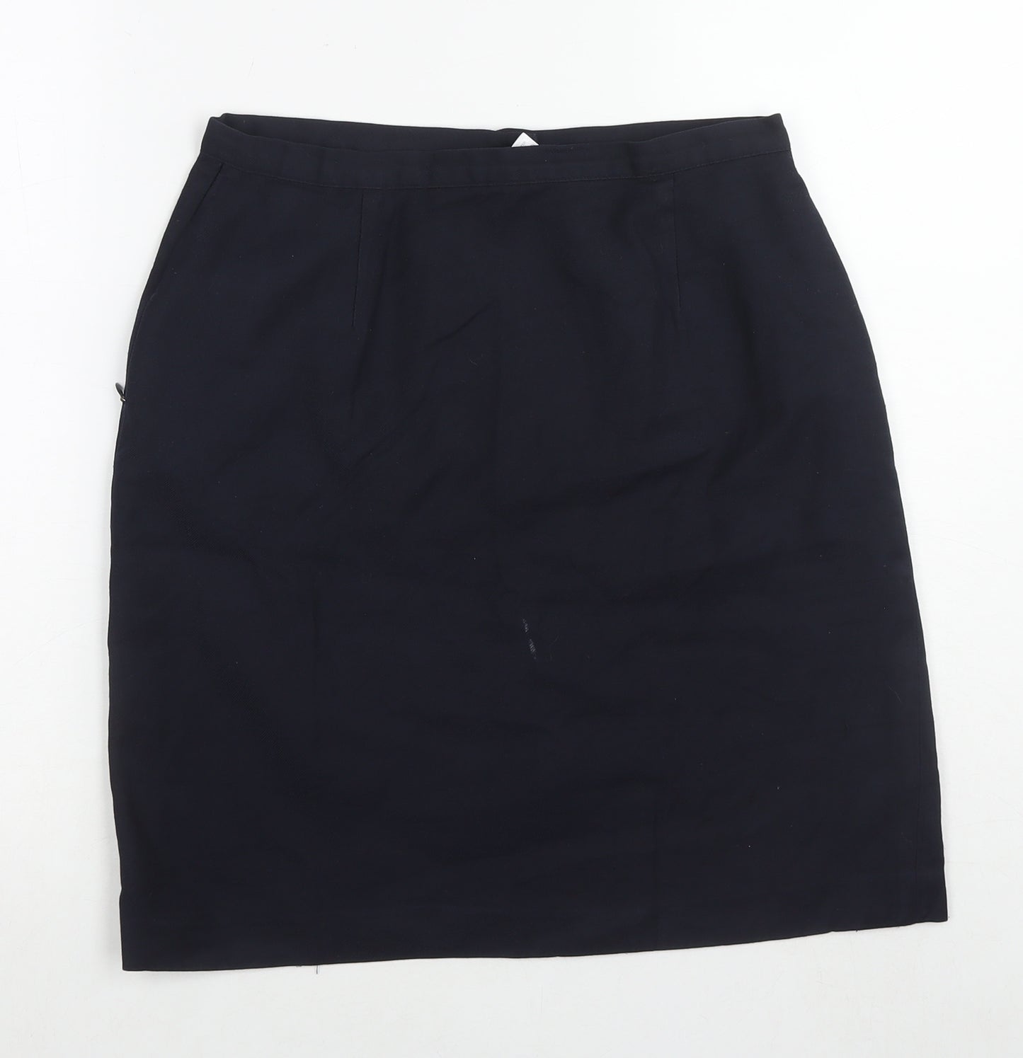 Trutex Womens Blue Cotton A-Line Skirt Size 30 in Zip