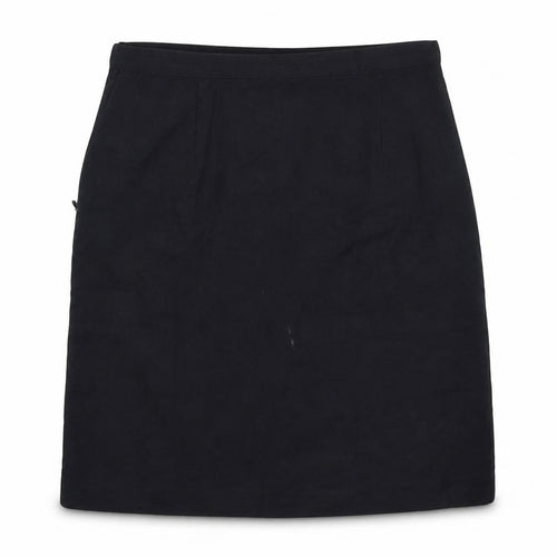Trutex Womens Blue Cotton A-Line Skirt Size 30 in Zip