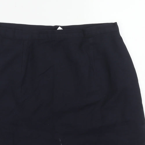 Trutex Womens Blue Cotton A-Line Skirt Size 30 in Zip