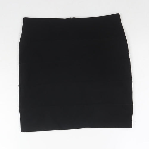 Smoove Womens Black Polyester Mini Skirt Size 10 Zip