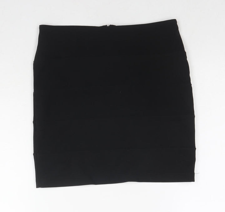 Smoove Womens Black Polyester Mini Skirt Size 10 Zip