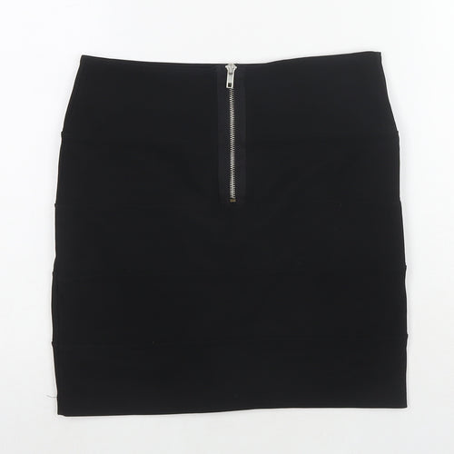 Smoove Womens Black Polyester Mini Skirt Size 10 Zip