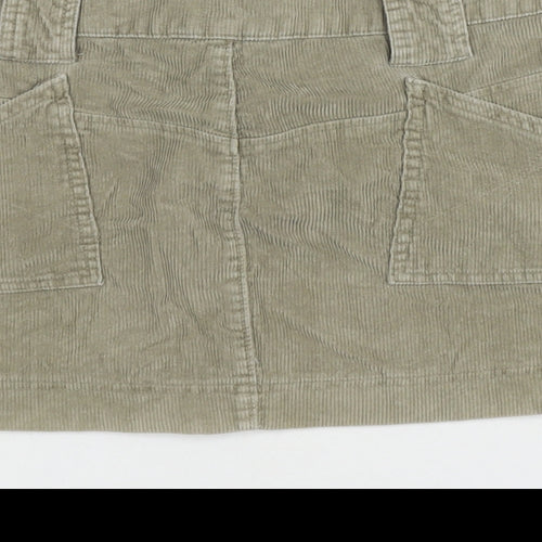 Papaya Womens Beige Cotton Mini Skirt Size 14 Zip