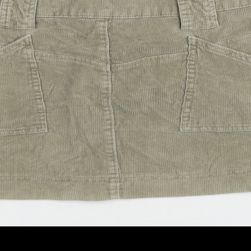 Papaya Womens Beige Cotton Mini Skirt Size 14 Zip