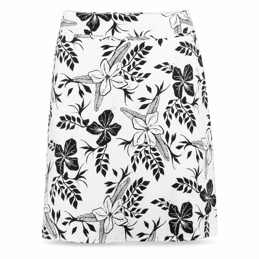 H&M Womens White Floral Cotton A-Line Skirt Size 10 Zip