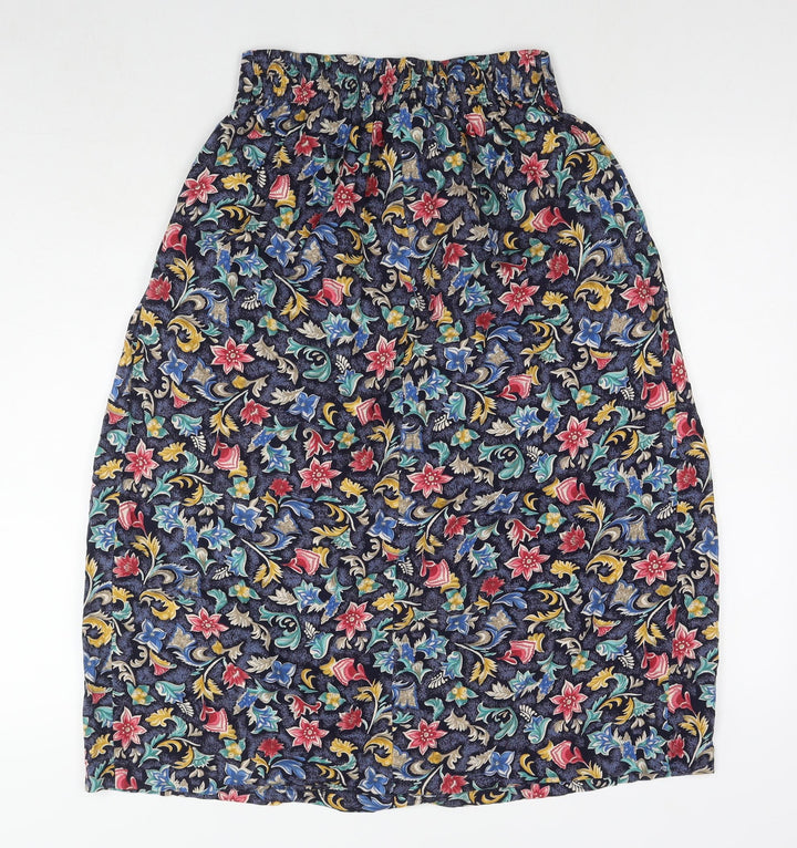 Maren Womens Multicoloured Floral Viscose Swing Skirt Size M