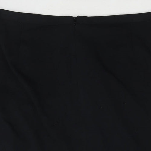 Marks and Spencer Womens Black Polyester Straight & Pencil Skirt Size 24 Zip
