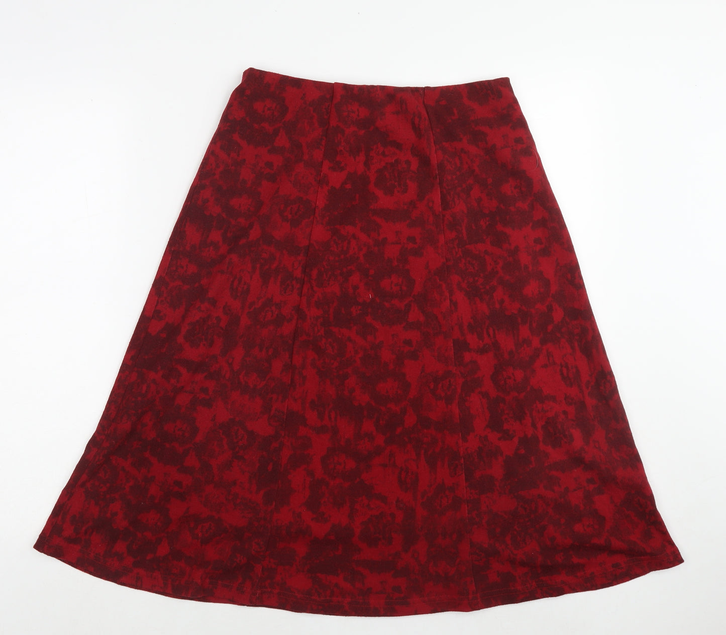 EWM Womens Red Floral Polyester Swing Skirt Size 10