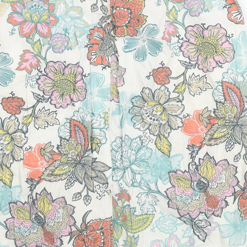 NEXT Womens Multicoloured Floral Linen A-Line Skirt Size 10 Zip