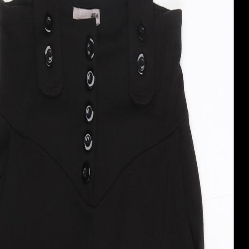 H&M Womens Black Acrylic Straight & Pencil Skirt Size 10 Button