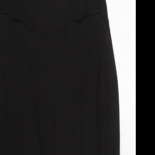 H&M Womens Black Acrylic Straight & Pencil Skirt Size 10 Button