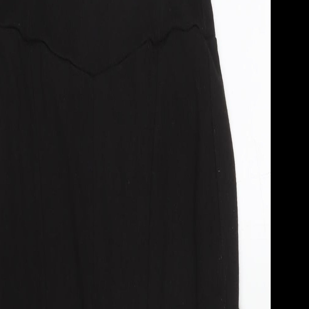 H&M Womens Black Acrylic Straight & Pencil Skirt Size 10 Button