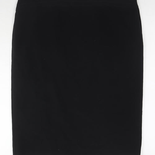 Marks and Spencer Womens Black Polyester A-Line Skirt Size 18 Zip
