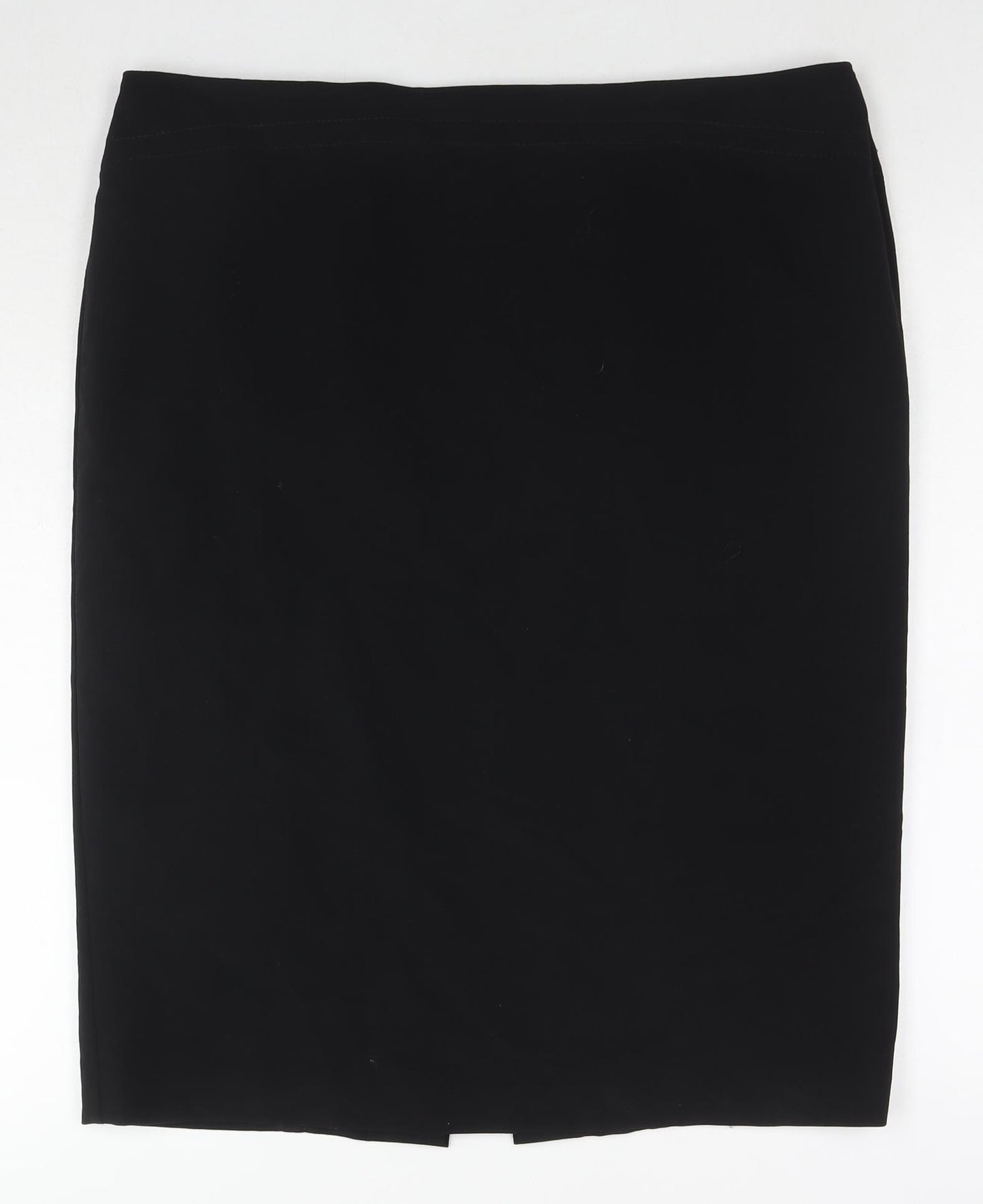 Marks and Spencer Womens Black Polyester A-Line Skirt Size 18 Zip