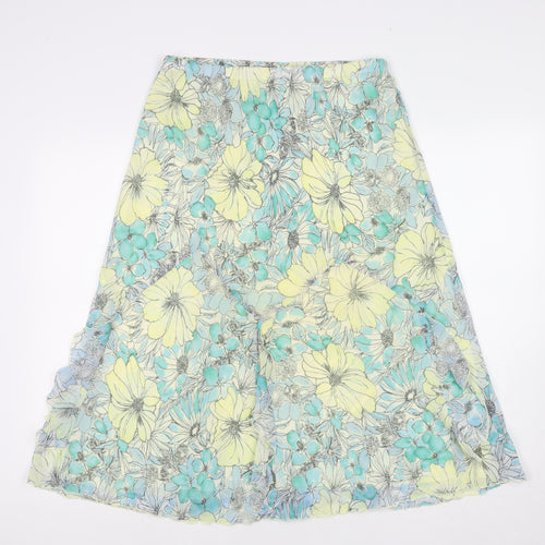 Autograph Womens Multicoloured Floral Polyester Swing Skirt Size 12