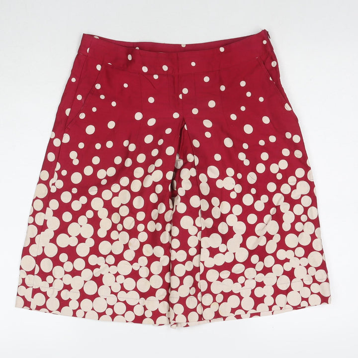 Jackpot Womens Red Polka Dot Cotton Pleated Skirt Size 8 Zip