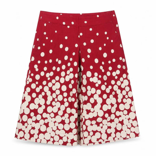 Jackpot Womens Red Polka Dot Cotton Pleated Skirt Size 8 Zip