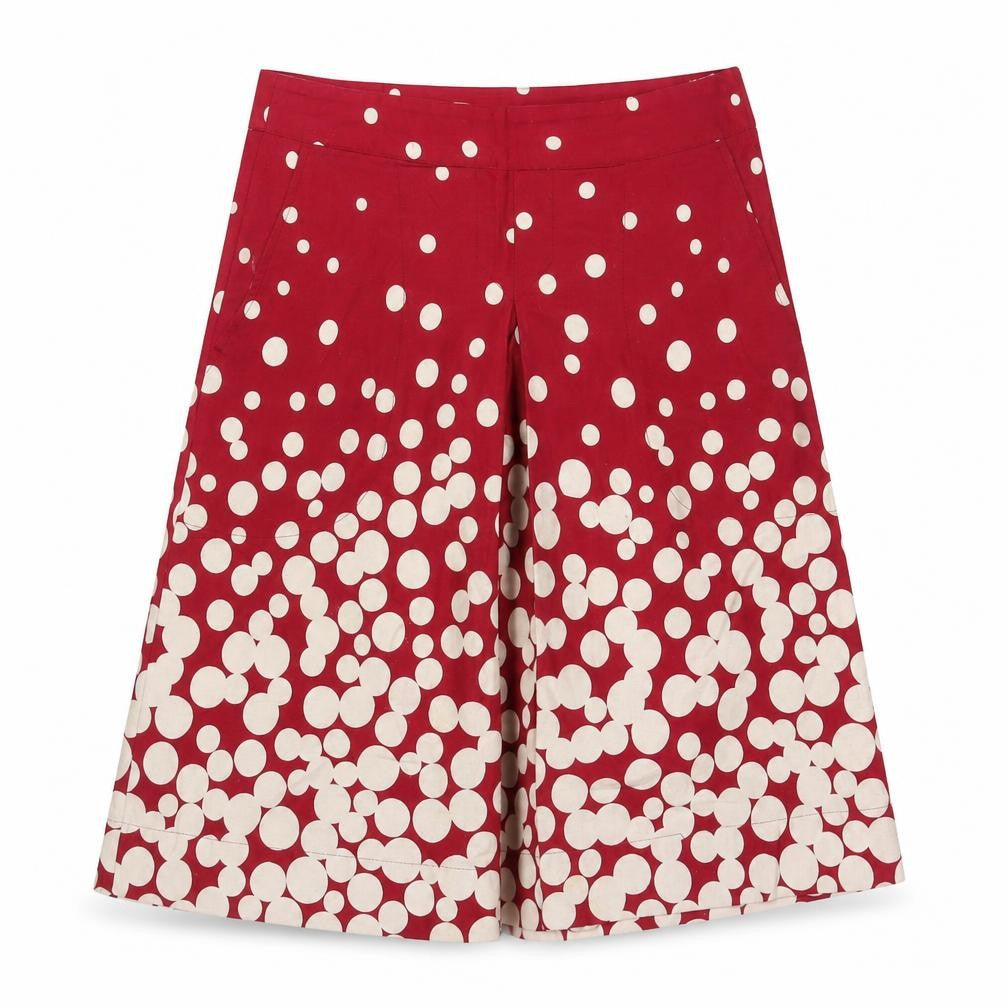 Jackpot Womens Red Polka Dot Cotton Pleated Skirt Size 8 Zip