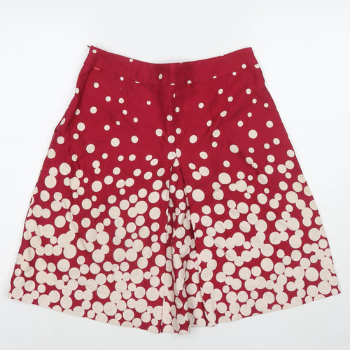 Jackpot Womens Red Polka Dot Cotton Pleated Skirt Size 8 Zip