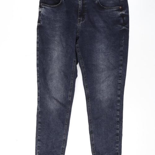 Bossini Womens Blue Cotton Skinny Jeans Size 32 in L26 in Regular Zip