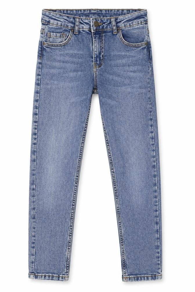 Denim & Co. Girls Blue Cotton Skinny Jeans Size 9-10 Years L23 in Regular Zip