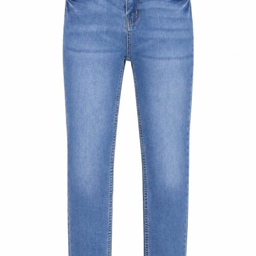 Denim & Co. Girls Blue Cotton Skinny Jeans Size 10-11 Years L24 in Regular Zip