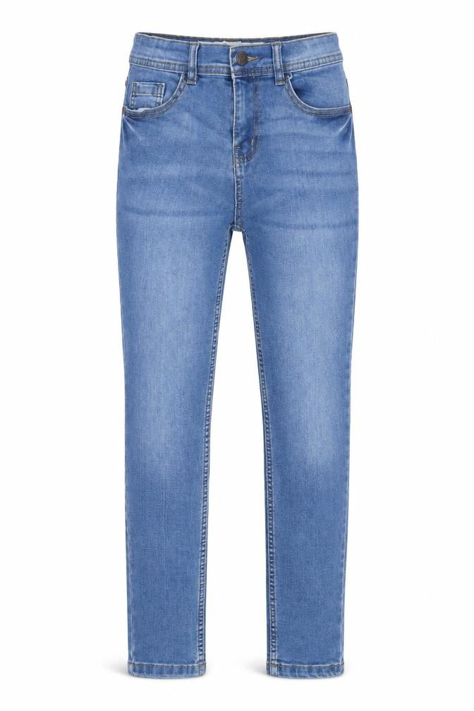 Denim & Co. Girls Blue Cotton Skinny Jeans Size 10-11 Years L24 in Regular Zip