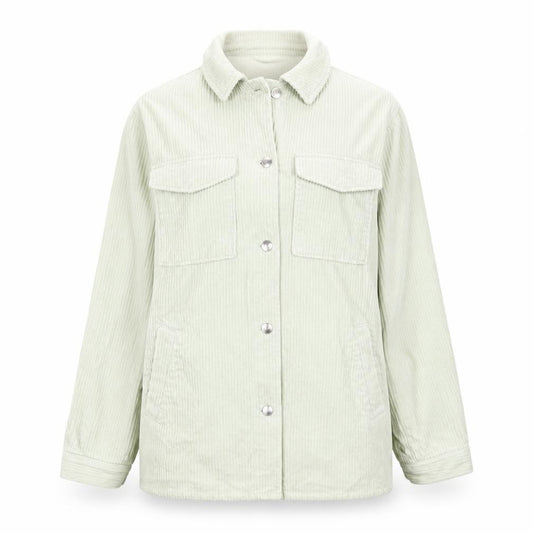 Front view of Divided by H&M women’s green jacket, size XS, button