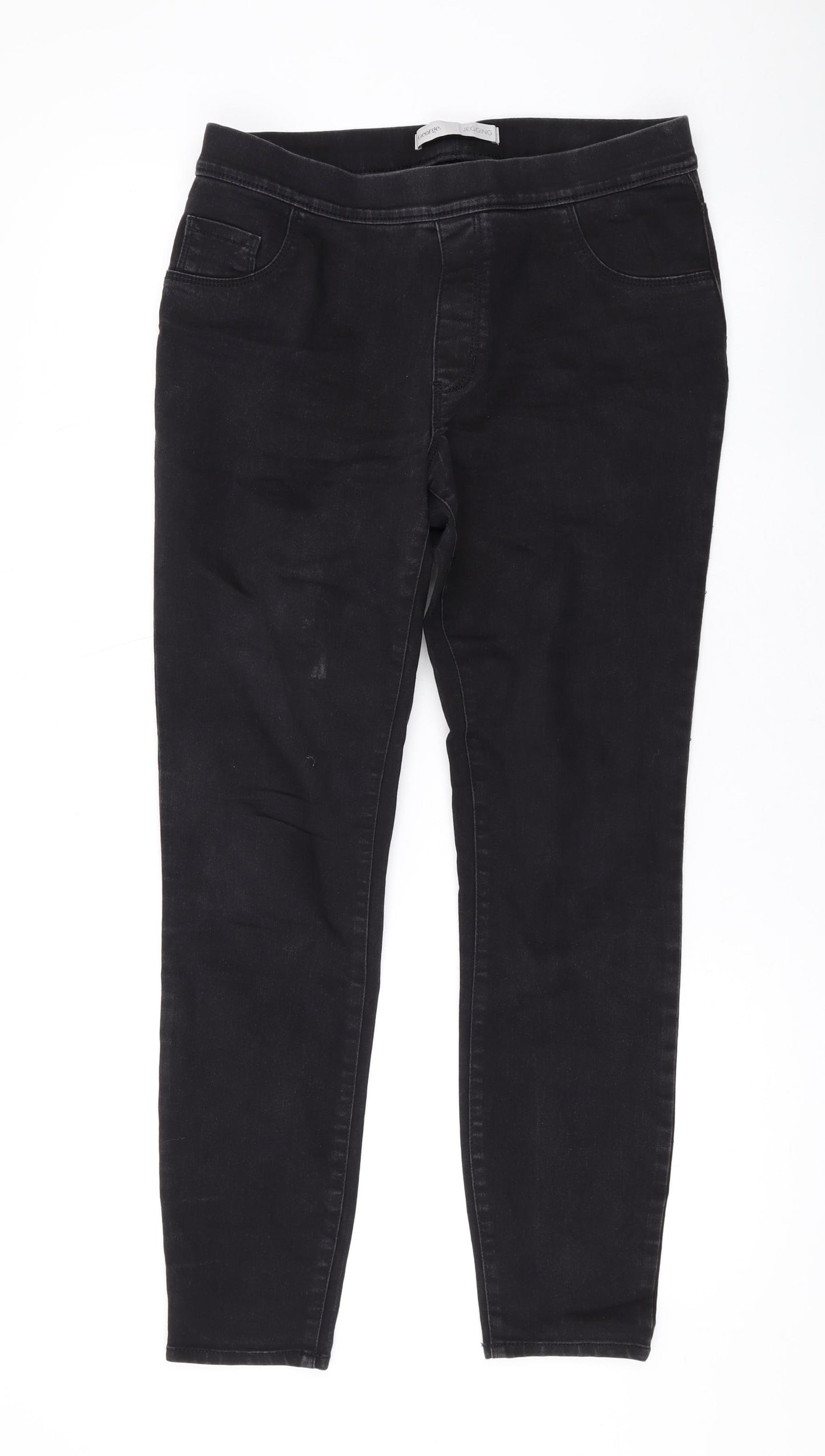 George Womens Black Cotton Jegging Jeans Size 12 L28 in Regular