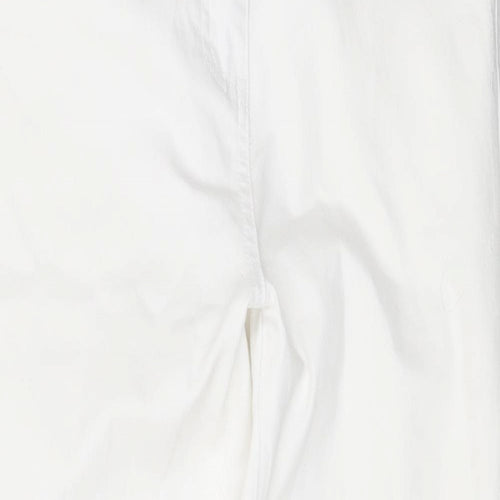 TU Womens White Cotton Straight Jeans Size 8 L24 in Regular Zip