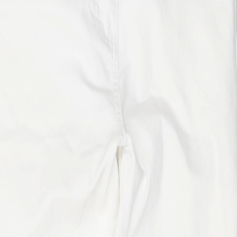 TU Womens White Cotton Straight Jeans Size 8 L24 in Regular Zip