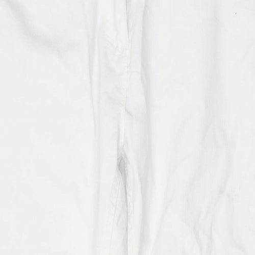 Epilogue Womens White Cotton Straight Jeans Size 14 L29 in Regular Zip