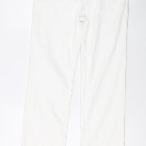 Per Una Womens White Cotton Straight Jeans Size 8 L32 in Regular Zip