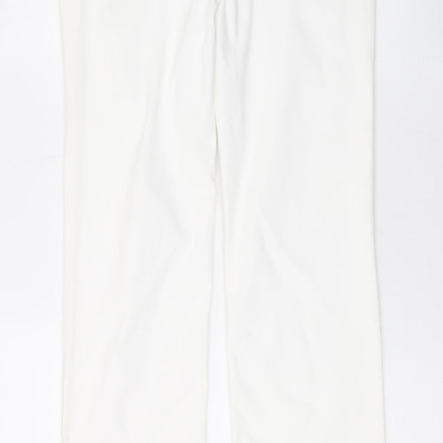 Per Una Womens White Cotton Straight Jeans Size 8 L32 in Regular Zip