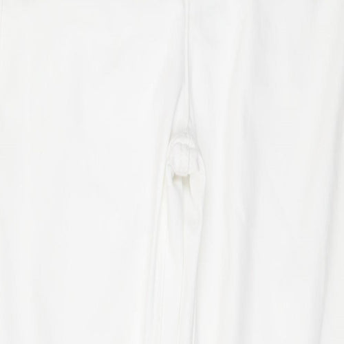 Per Una Womens White Cotton Straight Jeans Size 8 L32 in Regular Zip
