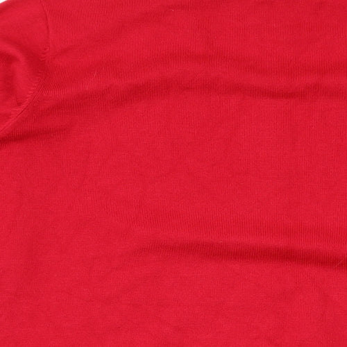 Micha Womens Red Round Neck Viscose Pullover Jumper Size 2XL
