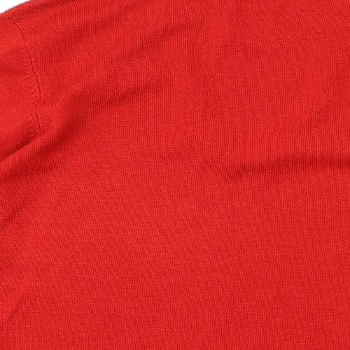 Dorothy Perkins Womens Red V-Neck Acrylic Pullover Jumper Size 14