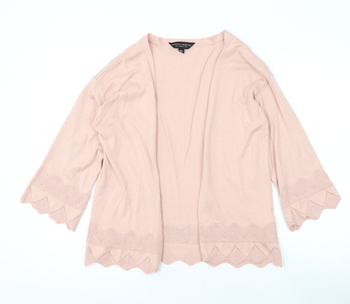 Dorothy Perkins Womens Pink V-Neck Acrylic Cardigan Jumper Size 8