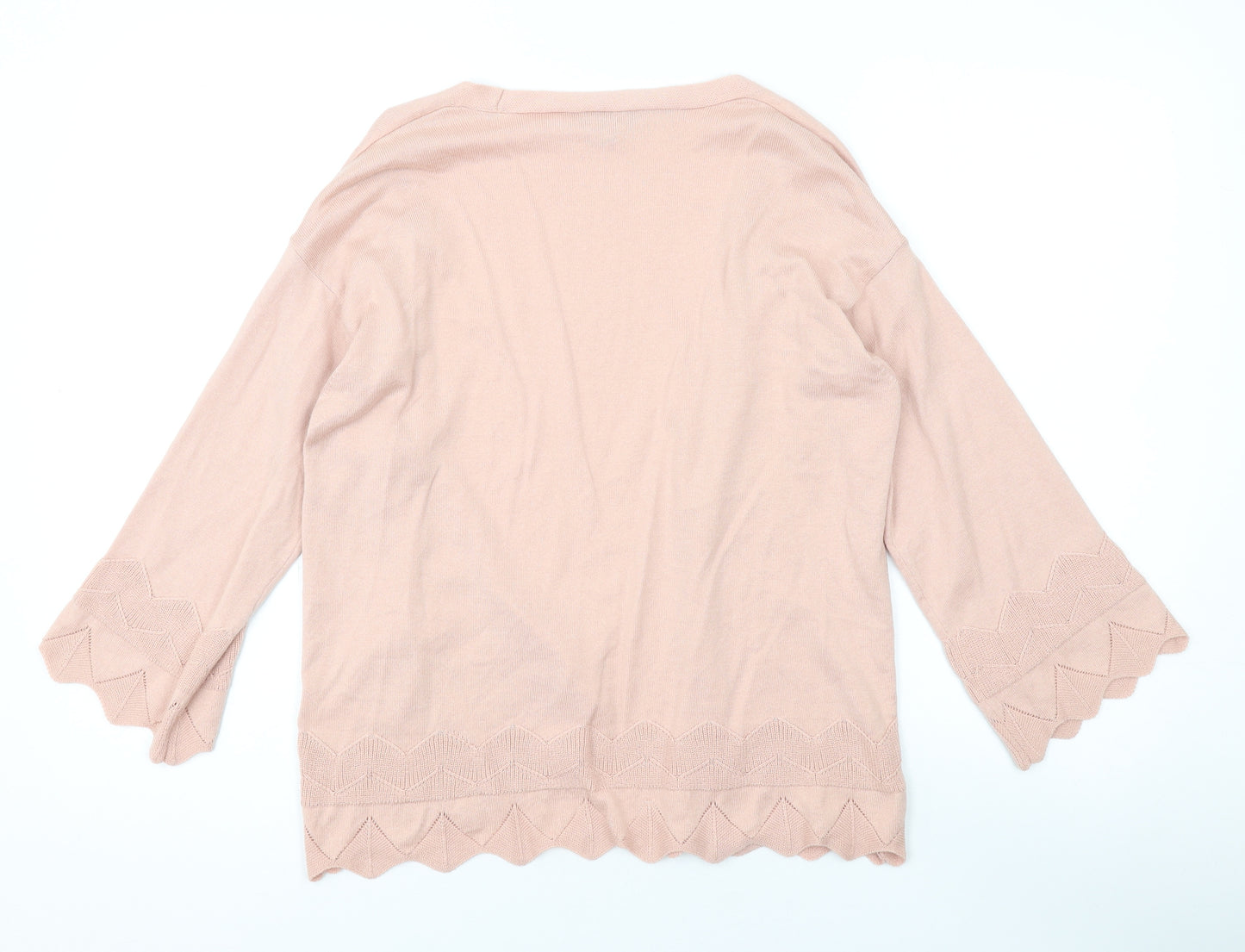 Dorothy Perkins Womens Pink V-Neck Acrylic Cardigan Jumper Size 8