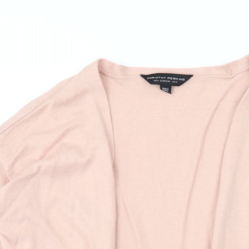 Dorothy Perkins Womens Pink V-Neck Acrylic Cardigan Jumper Size 8