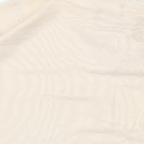 EWM Womens Beige V-Neck Acrylic Pullover Jumper Size L