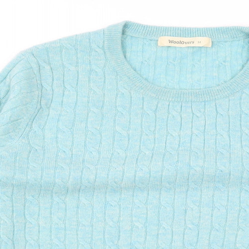 Woolovers Womens Blue Round Neck Wool Pullover Jumper Size M
