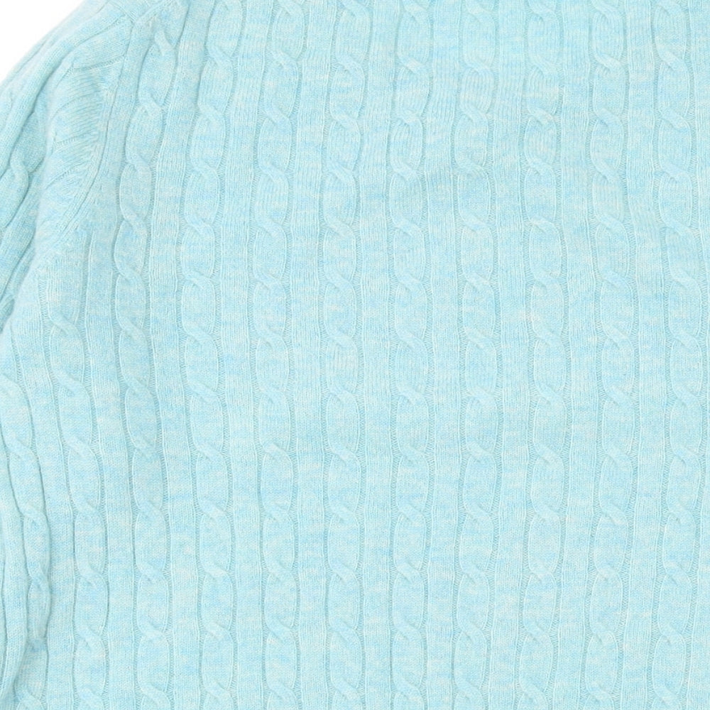 Woolovers Womens Blue Round Neck Wool Pullover Jumper Size M