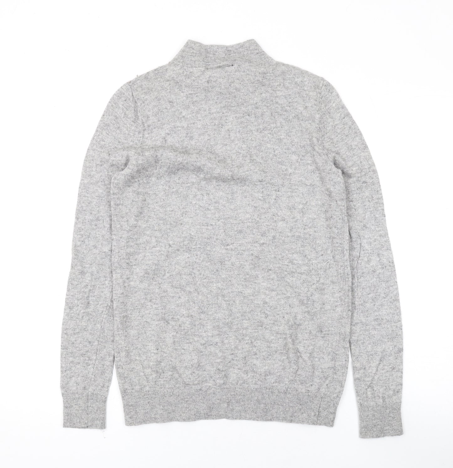 Wallis Womens Grey Mock Neck Geometric Acrylic Pullover Jumper Size S - Beaded