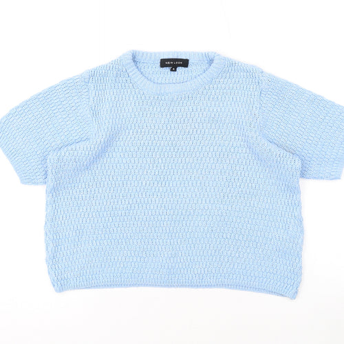 New Look Womens Blue Round Neck Acrylic Pullover Jumper Size 6